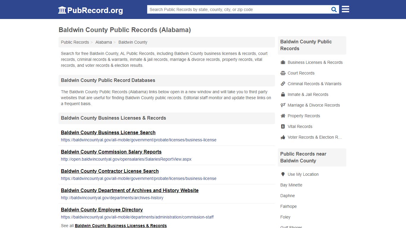 Free Baldwin County Public Records (Alabama Public Records) - PubRecord.org